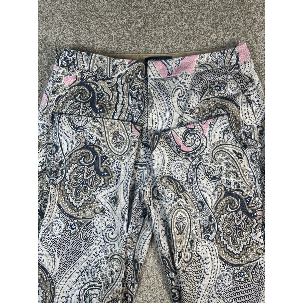 Tommy Hilfiger Womens Paisley Print Slim Ankle Pants Multicolor Size 4